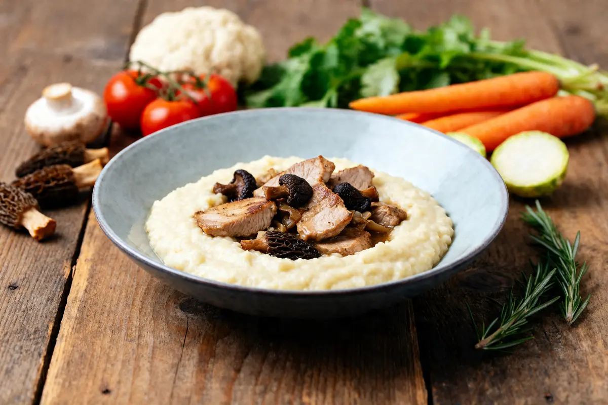 Purée crémeuse avec ris de veau aux morilles et légumes frais quel accompagnement idéal