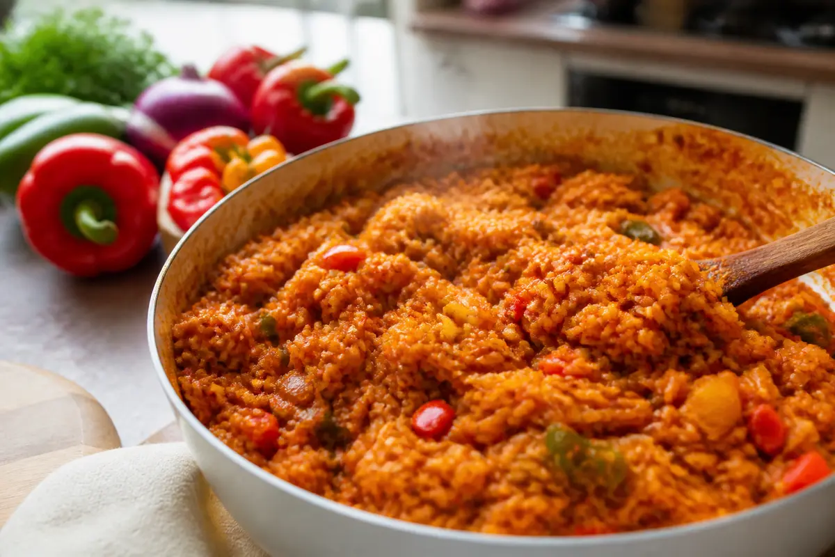 Riz jollof authentique : Recette facile et délicieuse d’Afrique de l’Ouest