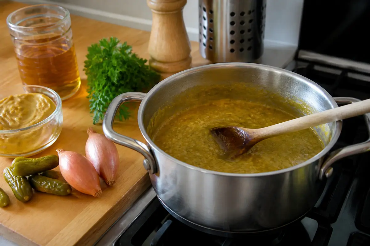 Sauce piquante pour langue : Recette facile aux cornichons